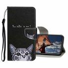 Colored Drawing Pattern Flip Leather Case For iPhone 13 Pro(Little Cat) - 1