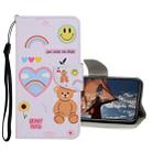 For iPhone 13 Pro Colored Drawing Pattern Flip Leather Case (Smiley Bear) - 1