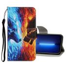 Colored Drawing Pattern Flip Leather Case For iPhone 13 Pro Max(Flame Wolf) - 1