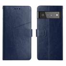 For Google Pixel 6 Y Stitching Horizontal Flip Leather Phone Case(Blue) - 1
