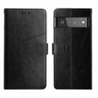 For Google Pixel 6 Y Stitching Horizontal Flip Leather Phone Case(Black) - 1