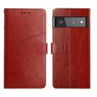 For Google Pixel 6 Pro Y Stitching Horizontal Flip Leather Phone Case(Brown) - 1