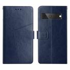 For Google Pixel 7 Y Stitching Horizontal Flip Leather Phone Case(Blue) - 1