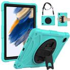 For Samsung Galaxy Tab A8 10.5 2021 Rotary Grab Silicone + PC Tablet Case(Mint Green) - 1