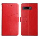 For Asus ROG Phone 3 Y Stitching Horizontal Flip Leather Phone Case(Red) - 1