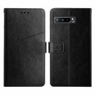 For Asus ROG Phone 3 Y Stitching Horizontal Flip Leather Phone Case(Black) - 1