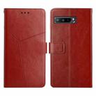 For Asus ROG Phone 3 Y Stitching Horizontal Flip Leather Phone Case(Brown) - 1