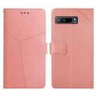 For Asus ROG Phone 3 Y Stitching Horizontal Flip Leather Phone Case(Rose Gold) - 1