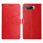 For Asus ROG Phone 5 Y Stitching Horizontal Flip Leather Phone Case(Red) - 1
