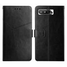For Asus ROG Phone 5 Y Stitching Horizontal Flip Leather Phone Case(Black) - 1