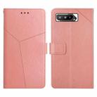 For Asus ROG Phone 5 Y Stitching Horizontal Flip Leather Phone Case(Rose Gold) - 1