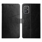 For Asus Zenfone 8 Y Stitching Horizontal Flip Leather Phone Case(Black) - 1