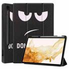 For Samsung Galaxy Tab S8+ Three-folding Holder Painted TPU Smart Leather Tablet Case(Big Eye) - 1