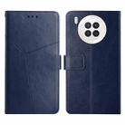 For Huawei nova 8i Y Stitching Horizontal Flip Leather Phone Case(Blue) - 1
