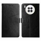 For Huawei nova 8i Y Stitching Horizontal Flip Leather Phone Case(Black) - 1