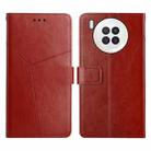For Huawei nova 8i Y Stitching Horizontal Flip Leather Phone Case(Brown) - 1