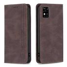 For ZTE Blade  A31 Magnetic RFID Blocking Anti-Theft Leather Phone Case(Brown) - 1