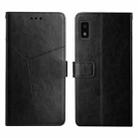 For Sharp Aquos Wish SHG06 Y Stitching Horizontal Flip Leather Phone Case(Black) - 1