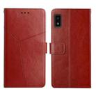 For Sharp Aquos Wish SHG06 Y Stitching Horizontal Flip Leather Phone Case(Brown) - 1