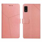 For Sharp Aquos Wish SHG06 Y Stitching Horizontal Flip Leather Phone Case(Rose Gold) - 1