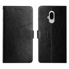 For Fujitsu Arrows F-52B Y Stitching Horizontal Flip Leather Phone Case(Black) - 1