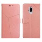 For Fujitsu Arrows F-52B Y Stitching Horizontal Flip Leather Phone Case(Rose Gold) - 1