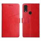 For Kyocera Android One S9 Y Stitching Horizontal Flip Leather Phone Case(Red) - 1