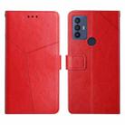 For Sharp Aquos V6 / V6 Plus Y Stitching Horizontal Flip Leather Phone Case(Red) - 1