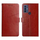 For Sharp Aquos V6 / V6 Plus Y Stitching Horizontal Flip Leather Phone Case(Brown) - 1