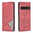 For Google Pixel 7 Pro 5G Prismatic Invisible Magnetic Leather Phone Case(Red) - 1