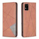 For ZTE Blade  A31 Prismatic Invisible Magnetic Leather Phone Case(Brown) - 1