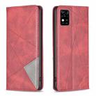 For ZTE Blade  A31 Prismatic Invisible Magnetic Leather Phone Case(Red) - 1