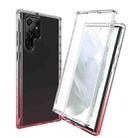 For Samsung Galaxy S22 Ultra 5G Full Body Shockproof Clear Gradient Phone Case(Red) - 1