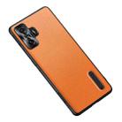 For Xiaomi Redmi K50 Gaming Folding Holder Plain Leather Phone Case(Orange) - 1