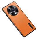 For Honor Magic4 Pro Folding Holder Plain Leather Phone Case(Orange) - 1