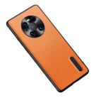 For Huawei Mate 40 Folding Holder Plain Leather Phone Case(Orange) - 1