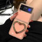 For Samsung Galaxy Z Flip3 5G Diamond Heart Holder Phone Case(Pink) - 1