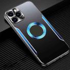 For iPhone 13 Pro Max Aluminum Alloy + TPU Phone Case (Black Blue) - 1