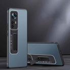 For Xiaomi 12 / 12X Frosted Holder Phone Case(Sea Blue Grey) - 1