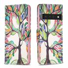 For Google Pixel 7 Pro 5G Colored Drawing Pattern Leather Phone Case(Tree Life) - 1
