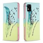 For ZTE Blade  A31 Colored Drawing Pattern Leather Phone Case(Feather) - 1