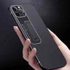 For iPhone 12 Frosted Holder Phone Case(Matte Black) - 5