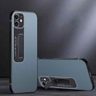 For iPhone 12 Frosted Holder Phone Case(Sea Blue Grey) - 1