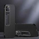 For iPhone 12 Pro Frosted Holder Phone Case(Matte Black) - 1