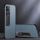 For iPhone 12 Pro Frosted Holder Phone Case(Sea Blue Grey) - 1