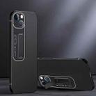 For iPhone 13 Frosted Holder Phone Case(Matte Black) - 1