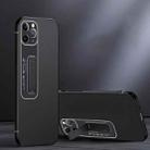 For iPhone 13 Pro Max Frosted Holder Phone Case (Matte Black) - 1