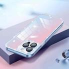 Diamond Lens Protector Glass Phone Case For iPhone 13 Pro Max(Gradient Transparent Pink Blue) - 1