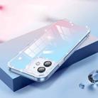 Diamond Lens Protector Glass Phone Case For iPhone 12(Gradient Blue Pink) - 1