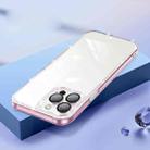 Diamond Lens Protector Glass Phone Case For iPhone 12 Pro Max(Transparent Pink) - 1